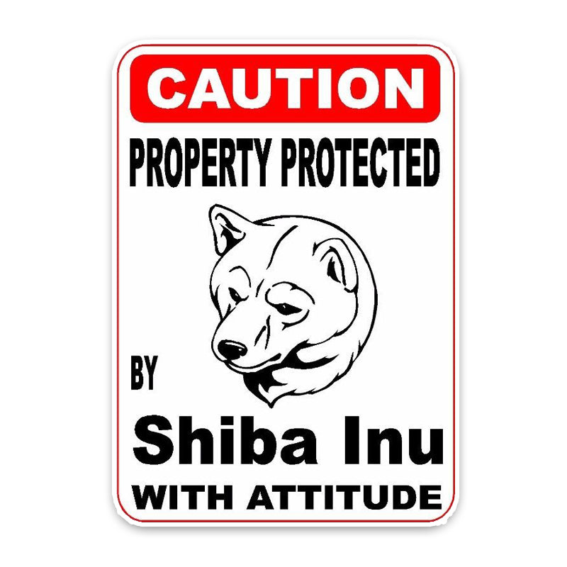Property Protected By Shiba Inu Sticker